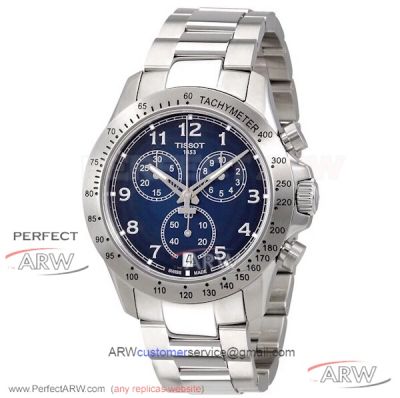 Perfect Replica Tissot T-Sport V8 Blue Face Stainless Steel 42.5 MM Swiss Quartz Watch T106.417.11.042